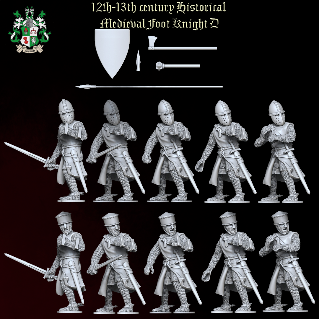 12th-13th century Historical Medieval Foot Knight D